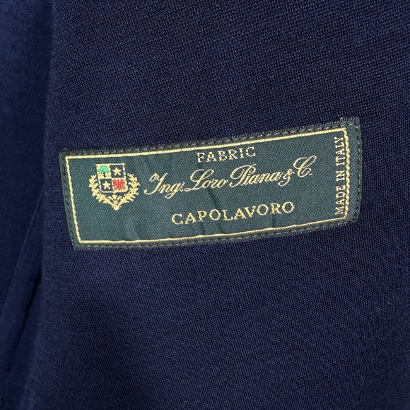 Saks Fifth Avenue Ing Loro Piana Navy Blue Wool Four Seasons 48L Blazer Italy - Picture 9 of 13